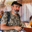 Armenian opposition leader Pashinyan arrives for meeting with Armenia Acting PM Karapetyan